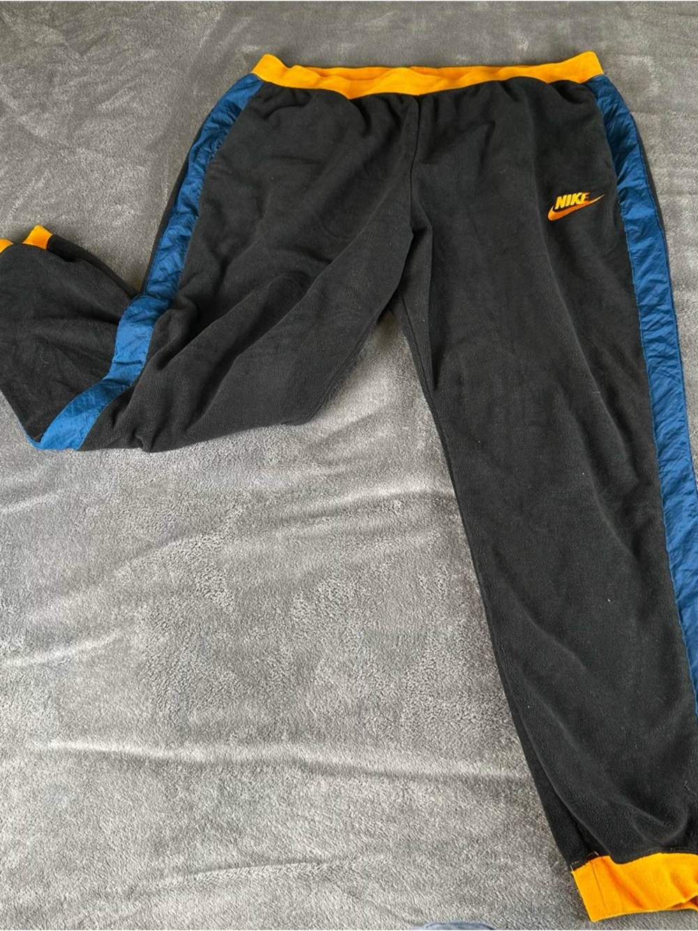 Nike Polar Fleece Jogger Pants Womens XXL‎ Black Side Stripe Tapered Thermal